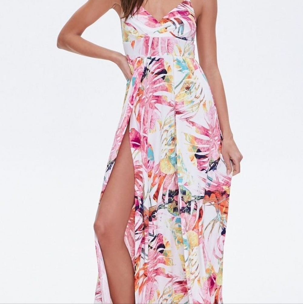 Privy Tropical Pattern Dress- Size S
